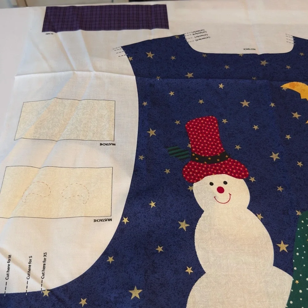 Set of 3 Dream Spinners Christmas Vest Fabric Panel DIY Sewing Pattern XS-L